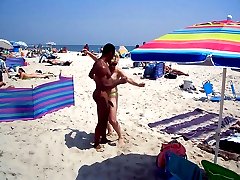 Young teen nudists showing their bodies on the beach