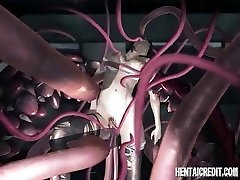 Asian 3d dame gets tentacle fucked