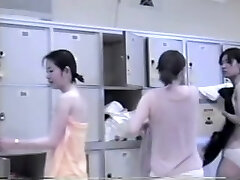Locker room filled with gorgeous naked oriental charms