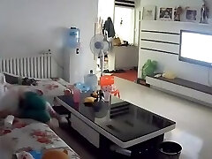 Chinese couple living room sex vid