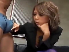 Sizzling office lady giving sucky-sucky on her knees cum to mouth guzzling on the floor in the office segment