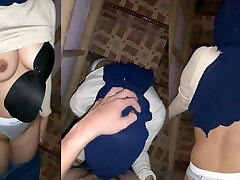 Oral and Doggy Pound With Hijab Desi Coworker Mistress On Factory Stairs