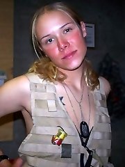 Hot military gal stripping naked