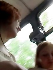 Sneaky upskirt going by bus