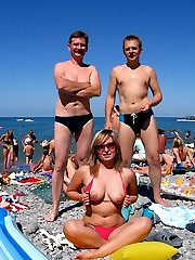 Nude amateur nudists having fun