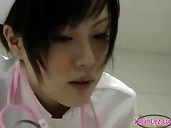 Lezzy Doctor Washes Asian Girls and Kisses