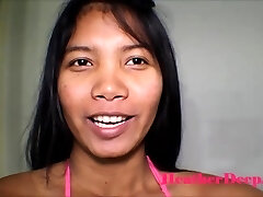 19 week prego thai teen heather deep in maid outfits gives inhale and creamthroat in the kitchen