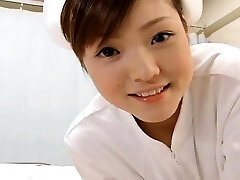 Subtitled Point Of View Japanese nurse handjob with facesitting