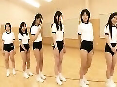 Schoolgirls in Gym class showcases off their culos and get chec