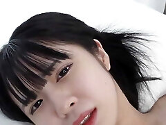 A College-aged-year-old slim black-haired Japanese beauty. She has shaved pussy internal cumshot sex and blowjob. Uncensored