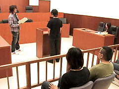 In Courtroom on the Table with three Man Sausage