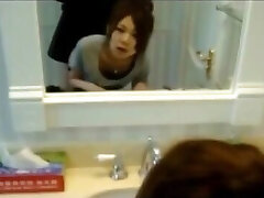 Korean Nubile GIRLFRIEND Quickie in Bathroom!
