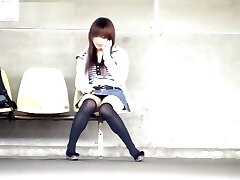 Yuzuki Hatano cute teen in a short skirt is an exhibitionist