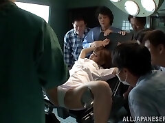 Minami Kojima gets her Asian coochie played to orgasm by a few dudes