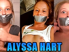 Tiny Sandy-haired Alyssa Hart Duct Tape Ball-gagged In Three Hot Gag Fetish Videos