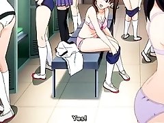 Giant titted hentai babes undressing