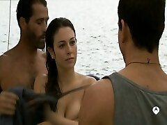 Blanca Suarez topless but coated show us her huge cleavage