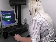 Boss fucks cute ash-blonde plumper