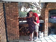 Spycam: CC TV self catering accomodation couple boinking on front porch of nature reserve Spycam: CC TV self catering accomodation couple boinking on front porch of nature reserve