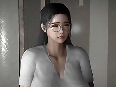 办公室女孩和黑公鸡在健身房俱乐部-无尽的3d未经审查V287