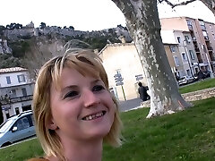Cute French nubile is doing an anal invasion casting in her hometown