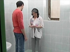 Mature fat grannie gets her twat slamed in the bathroom