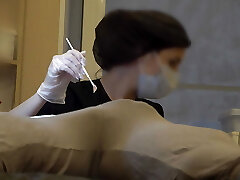 Bulge hard-on flash at a beautician appointment Bulge hard-on flash at a beautician appointment