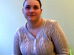 Chubby white plumper gives massage and rails dick