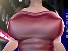 Sweet 3D hentai stunner gets big jugs sucked