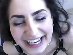Big-titted armenian slut guzzles pee for the first time on camera