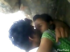 Teenage Rashna with boyfriend kissed in forest outdoor