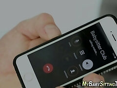 Teen babysitter riding Teen babysitter riding