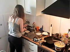 18yo Teenie Stepsister Penetrated In The Kitchen While The Family is not home