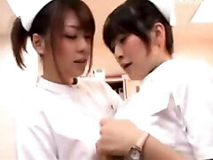 Young Nurse Caressing Her Pussy With Pen Her Colleauge Joins Her Kissing Rubbing Tits