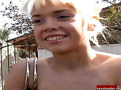Blondie Teen with natural tits and pierced nipples picked up on the street Blondie Teen with natural tits and pierced nipples picked up on the street
