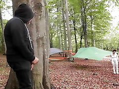 Creampie with a stranger at the camping