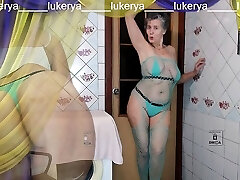A short video from the recent past displaying hot housewife Lukerya creating a complete set of erotic underwear.