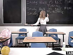 Teen schoolgirl Lola Fae asked for extra detention time with her big man rod teacher