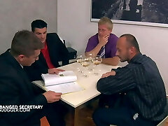 Saggy Tits Secretary fucked by her boss and three other employees Saggy Tits Secretary fucked by her boss and three other employees