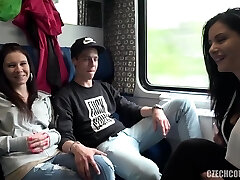 Alex Ebony - Young Couple Got Agreed To Have 4some With Us On Crowded Train For Money Watch Total Video In 1080p Streamvid.net
