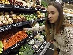 Inspiring senorita visits the supermarket for the nasty displaying