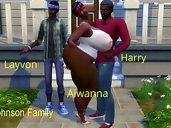 Big Ass Pregnant Black Wife Poked Next to Husband