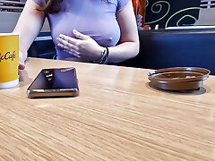 I flash my all-natural hooters in public at a McDonald's restaurant
