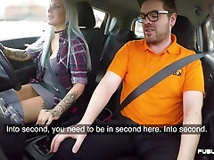 Bigtit babe gets pussy and caboose fucked by driving instructor
