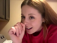 Slim Small-titted Redhead Rails the Corner Of a Dryer To Satiate Her Lusty Itching Pussy