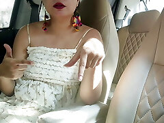 Cute Indian nymph sex with het ex-beau fucking harder in car sex smell her panty suck her globes in hindi