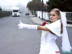 SHOCK CONTENT Beautiful bride fucks random car driver on marriage day