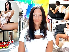 GERMAN SCOUT - Thin Nymph with Big natural Tits Mina Moreno seduce to Cheating Fuck