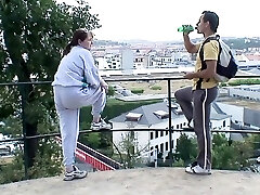 Old hairy grandma rides strangers young schlong