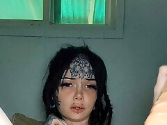 Supah creamy wet tight goth pussy